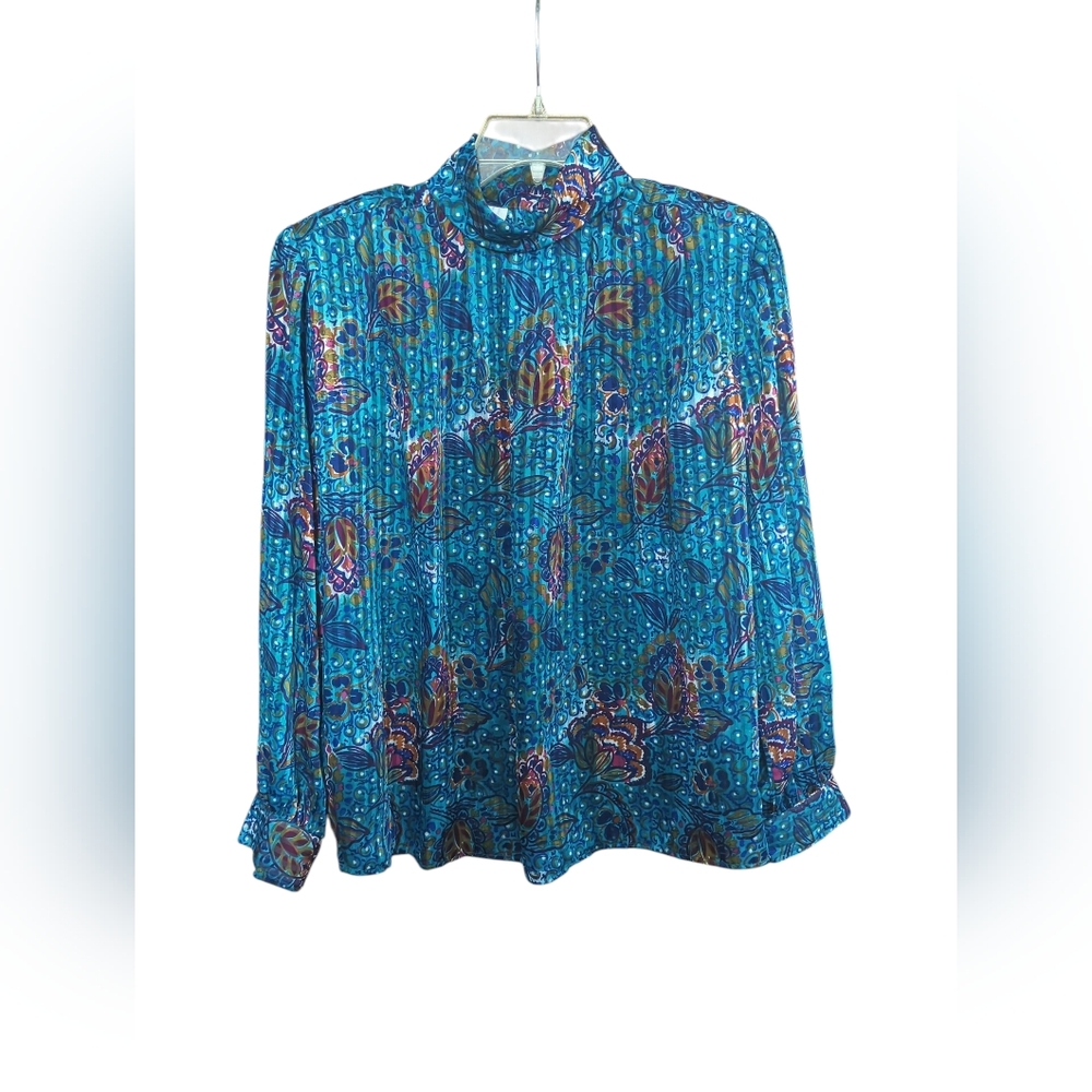 PS Illustrations Vintage Blouse W/Shoulder Pads Size 12.